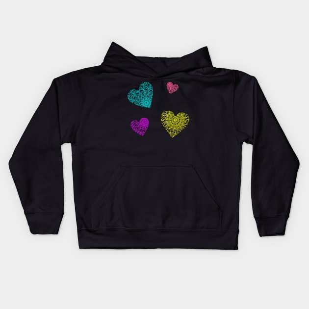 Cute Heart Doodles Kids Hoodie by Hip Scarves and Bangles